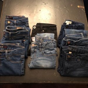 8 pair of Girls size 10 jeans